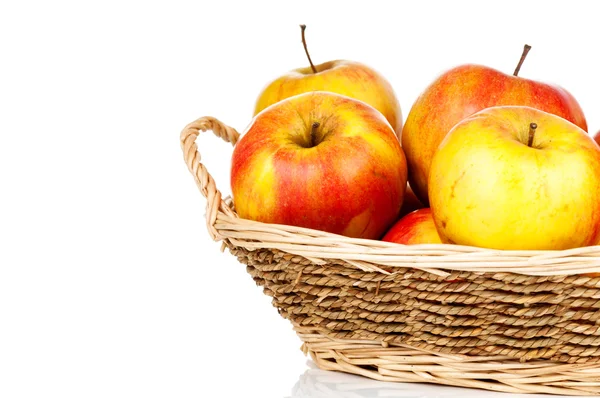 Fresh apples in the wicker Stock Picture