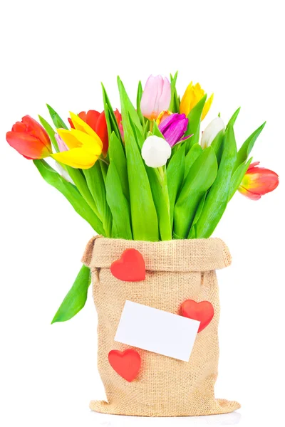 Tulipes fleurs en sac — Photo