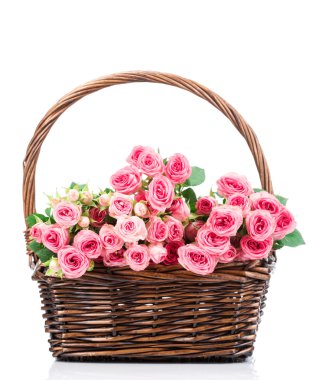 Pembe gül sepeti