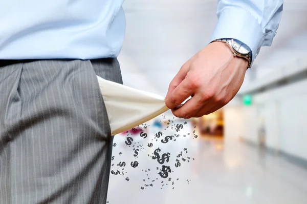 Man with empty pocket — Stock Photo, Image