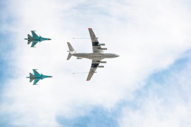Airshow on Victory Parade in Moscow clipart