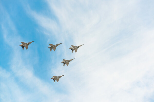 Airshow on Victory Parade in Moscow