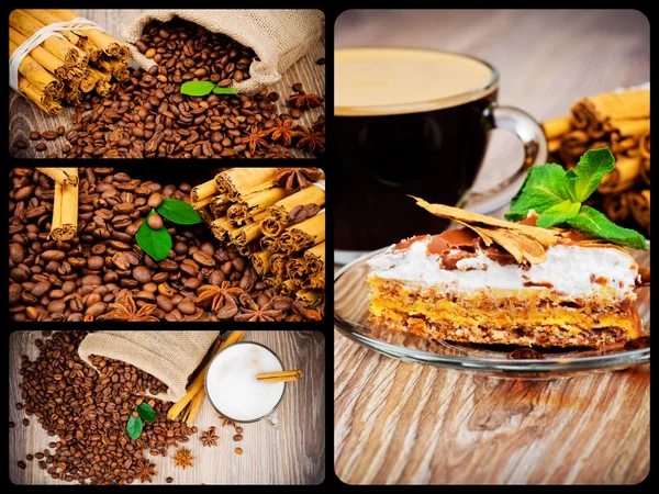 Coffee theme collage — Stock Photo, Image