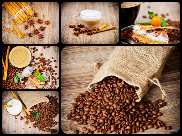 Coffee theme collage — Stock Photo, Image