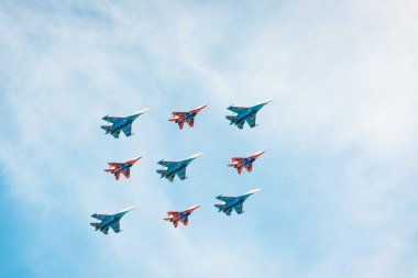 Airshow on Victory Parade in Moscow clipart