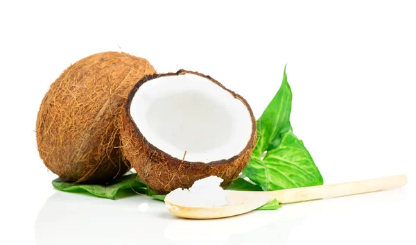 Kokosnüsse mit Kochlöffel — Stockfoto
