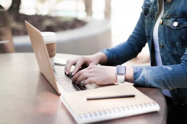 bir dizüstü bilgisayarda yazarak