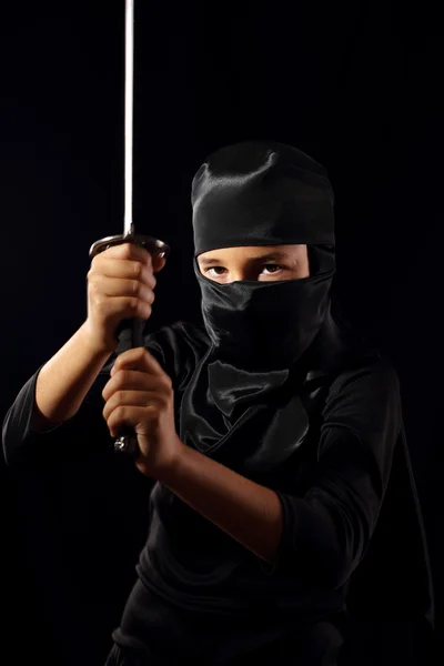 Miúdo ninja. Fotografia De Stock