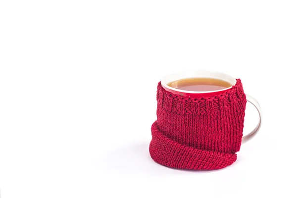 Tazza rossa isolata a maglia — Foto Stock