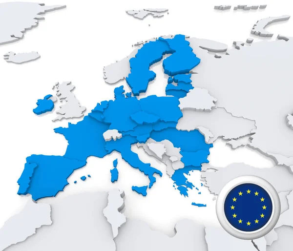 Highlighted European Union Brexit 2020 Map Europe National Flag — Photo