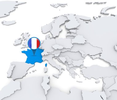 Fransa Avrupa haritasında