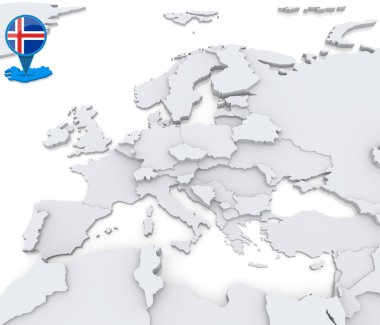 İzlanda Avrupa haritasında