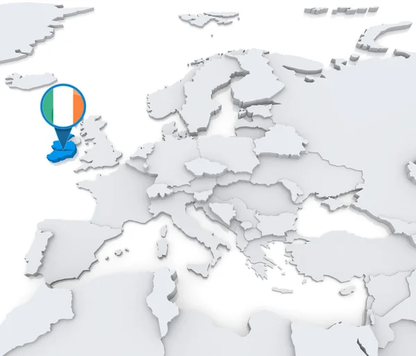 Irlanda su una mappa dell'Europa — Foto Stock