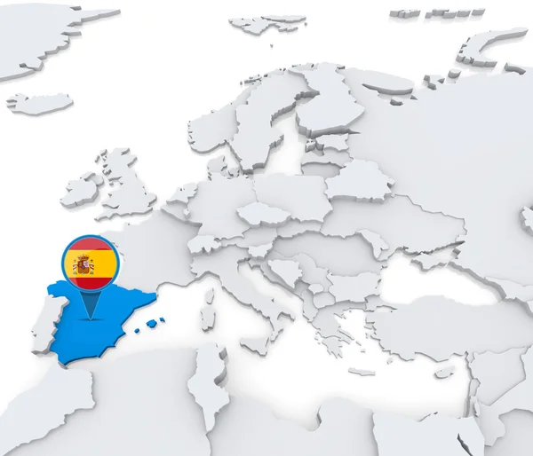 Ισπανία ένα χάρτη της Ευρώπης — Φωτογραφία Αρχείου