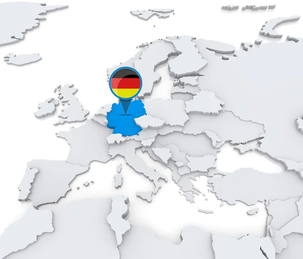 Germany on a map of Europe — Stock Photo, Image