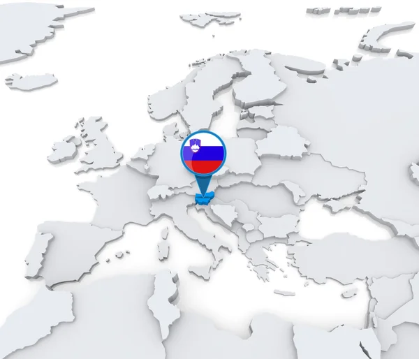 Eslovenia en un mapa de Europa —  Fotos de Stock