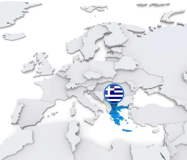 Grecia su una mappa dell'Europa — Foto Stock