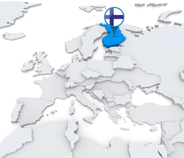 Finland on a map of Europe — Stock Photo, Image