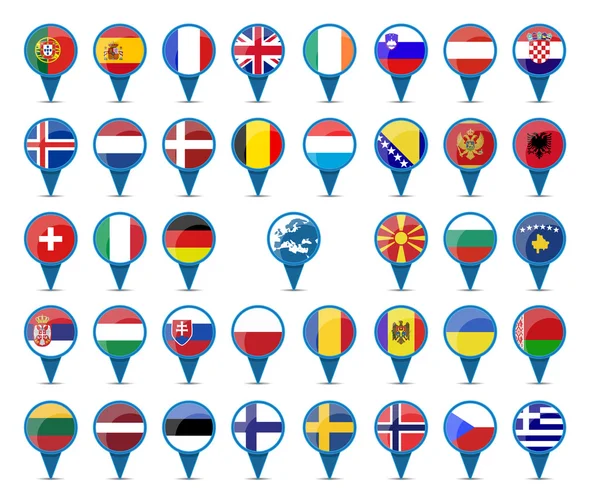 Banderas nacionales de Europa — Vector de stock