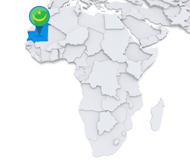 Moritanya ile Afrika Haritası