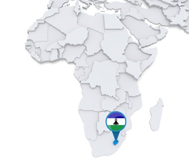 Lesotho Afrika haritasında