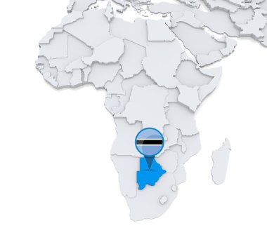 Botsvana Afrika haritasında