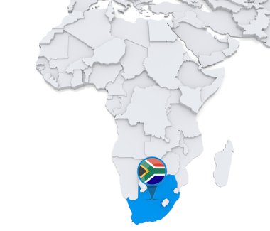 Güney Afrika Afrika haritasında