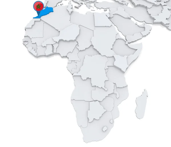 Marruecos en el mapa de África — Foto de Stock