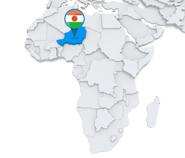 Niger on a map of Africa — Stock Photo, Image