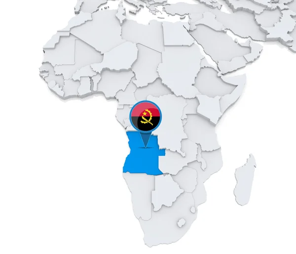 Angola Afrika térképén — Stock Fotó