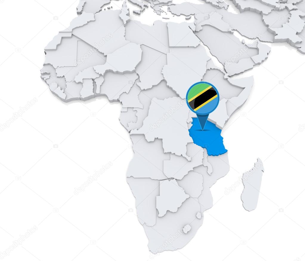 Tansania auf einer Karte von Afrika — Stockfoto © kerdazz7 ... Tansania auf einer Karte von Afrika — Stockfoto © kerdazz7 ...
