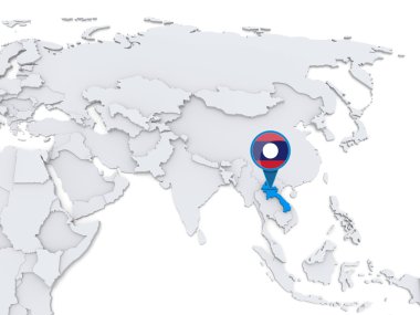 Laos Asya haritasında
