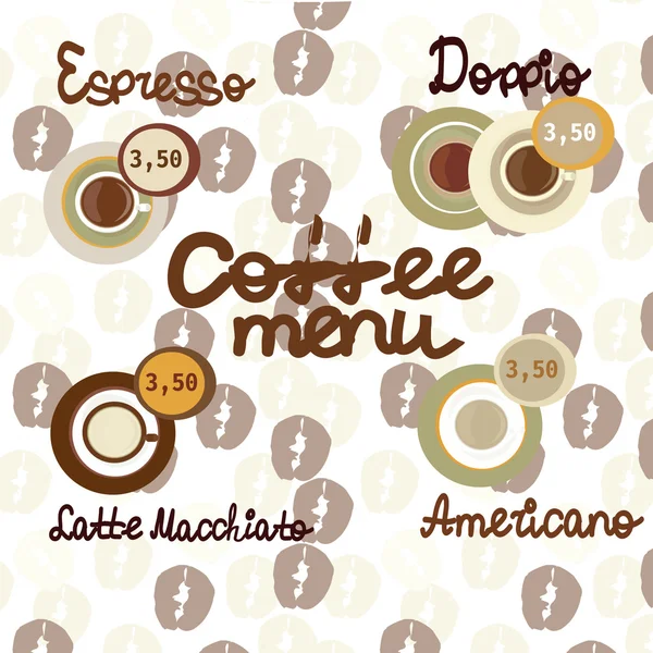 Káva vektorové sada ikon menu pro kavárnu, bar, obchod. — Stockový vektor