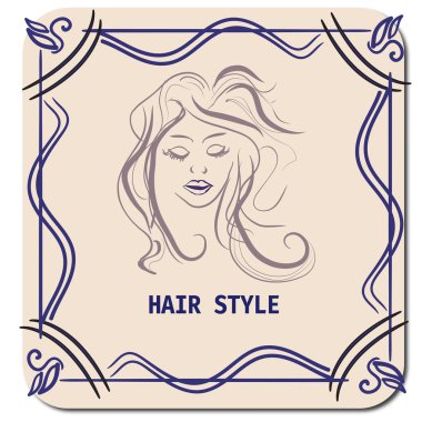 Saç modeli kartı güzellik salonunda güzel kız ile vektör için