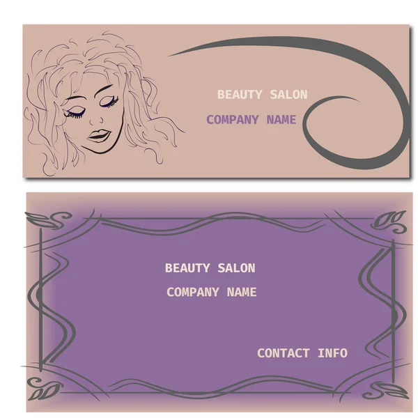 Tarjeta de peinado para salón de belleza en VECTOR CON HERMOSA CHICA — Vector de stock