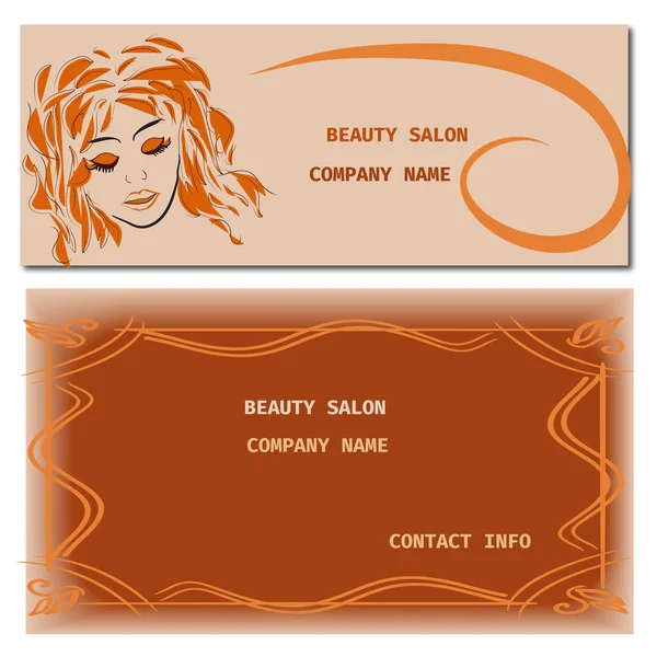 Fryzurę karty dla Salon uroda w wektor z piękna dziewczyna — Wektor stockowy