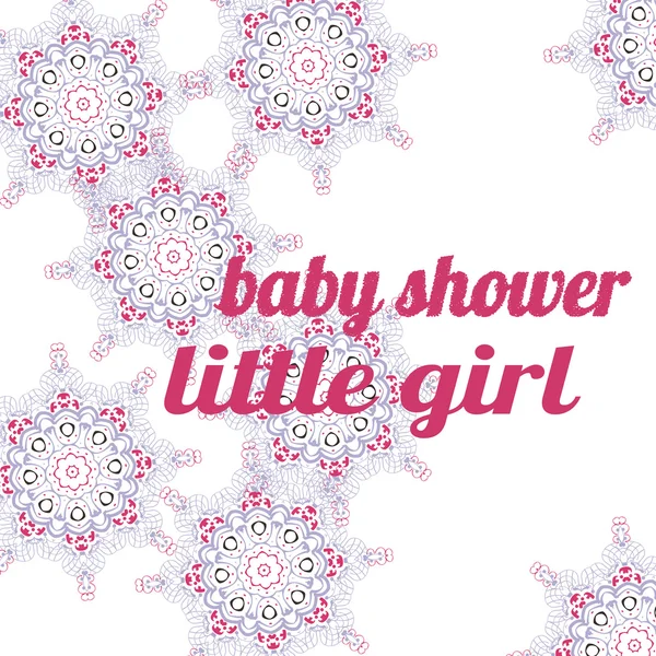 Plantilla de invitación para ducha de bebé. Vector rosa para niña — Vector de stock
