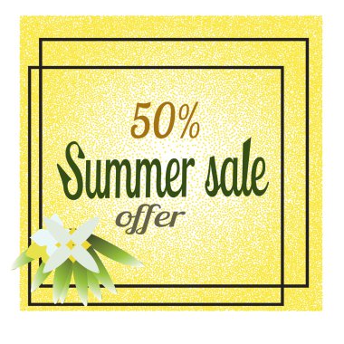 Baskı, web tasarım ve afiş için sarı yaz satış arka plan. Gerçekçi vektör doku.