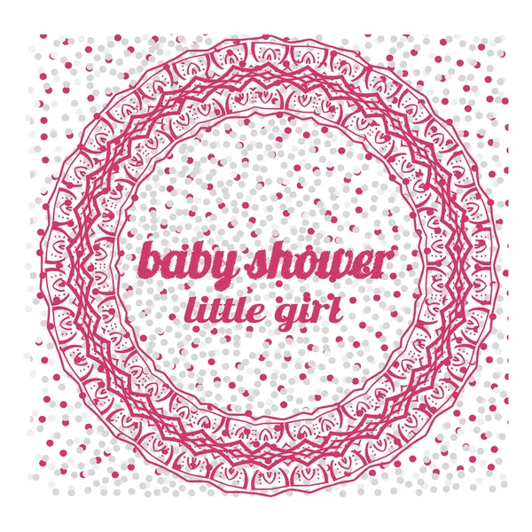 Baby shower for girl, pink pastel tones — Stock Vector