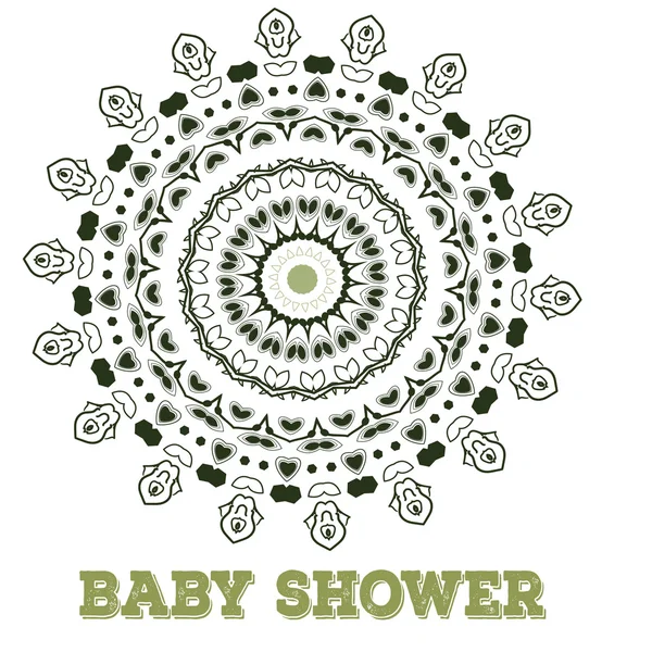 Wektor baby prysznicem. Symetrii koła kształt dziecko ozdoba. lub szablon zaproszenia urodziny. — Wektor stockowy