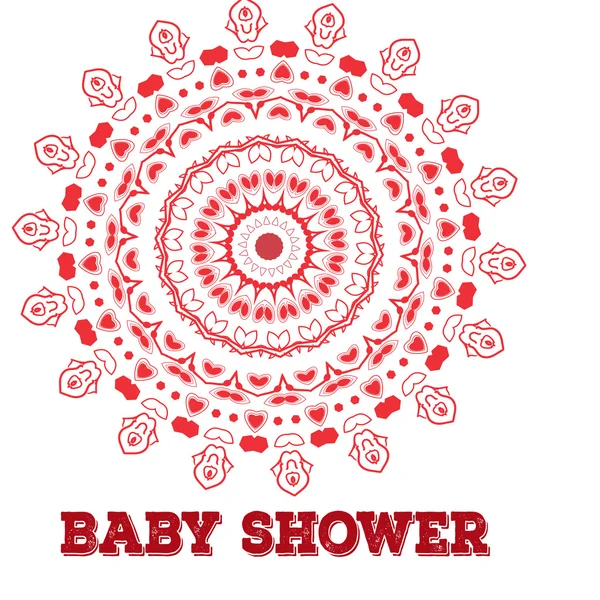 ベクトルのベビー シャワー。対称円形子装飾。または誕生日の招待状のテンプレート. — ストックベクタ