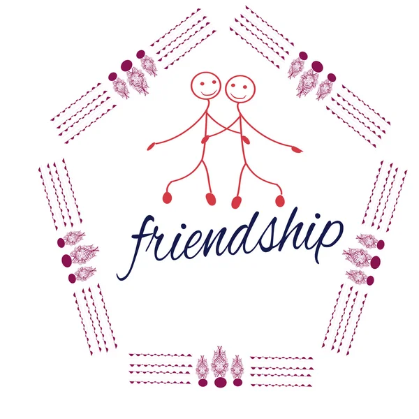 框架与友谊日标题、 孩子、 朋友。矢量图. — 图库矢量图片