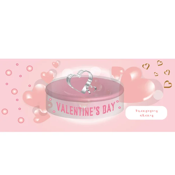 Abstract Glow Soft Hearts for Valentines Day Background Design (en inglés). Ilustración vectorial. — Vector de stock