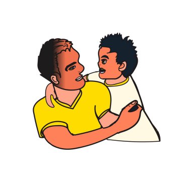 Babalar Günü şablon tasarımınız kutlu olsun. HugsVector illüstrasyonu. Evlat.