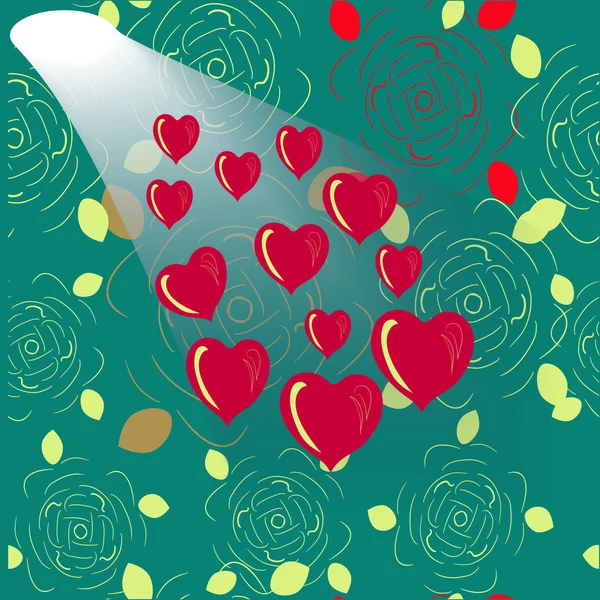 Fond de coeur brillant. Un fond de Saint Valentin. Illustration vectorielle — Image vectorielle