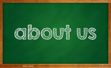 Hakkımızda kara tahta yazılı kavramı kelime