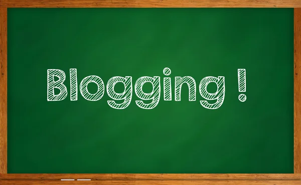 A Word blogging written on chalkboard — Stock Photo, Image