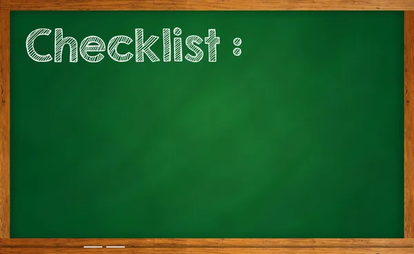 A Checklist word written on chalkboard — Stock Photo, Image