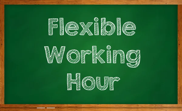 Ora de lucru flexibilă scrisă pe tablă — Fotografie, imagine de stoc
