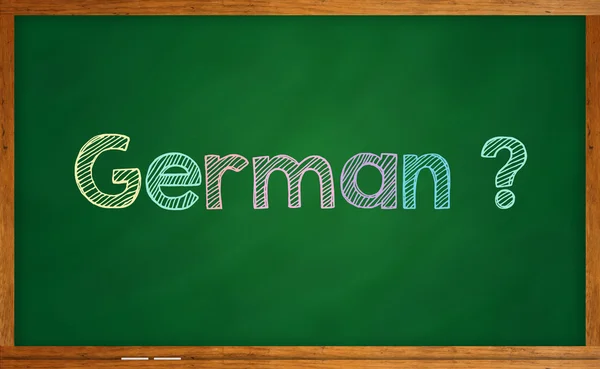 Learning language -  German word written on chalkboard